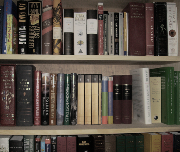 a couple of shelves of books