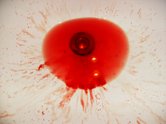 Doug Bolden's noseblood dripping into a sink