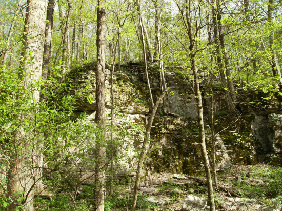 Rocky cliff off to the side of the trail